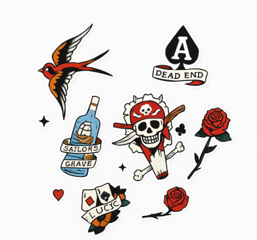 Adesivo per moto serbatoio tattoo - TenStickers