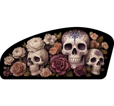 Adesivo per moto teschio di rosa morta - TenStickers