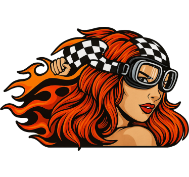 Adesivo per moto fanciulla con occhiali vintage - TenStickers