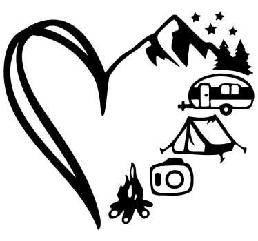 Adesivo per roulotte cuore d'avventura composito - TenStickers