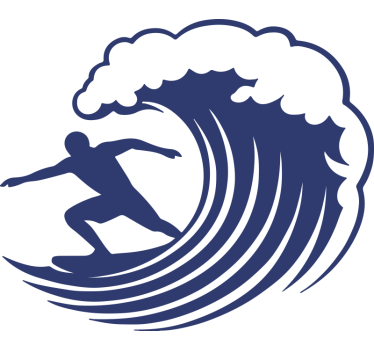 Adesivo per roulotte onde e surfista - TenStickers