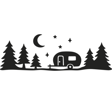 Adesivo per roulotte foresta e cielo notturno - TenStickers