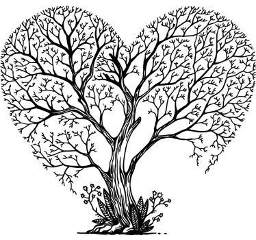Sticker dell'albero del cuore dell'albero - TenStickers