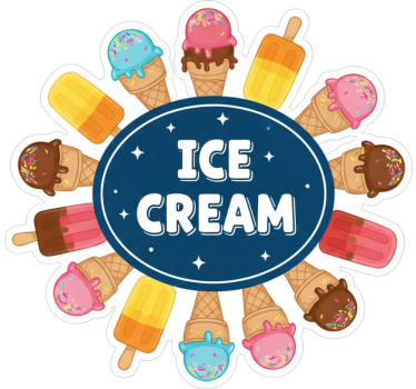 Adesivo per auto logo gelato - TenStickers