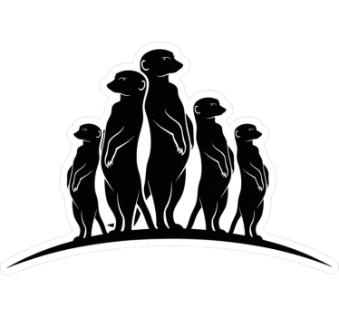 Adesivo per roulotte famiglia di suricati curiosi - TenStickers