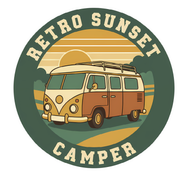 Adesivo per roulotte camper al tramonto retro - TenStickers