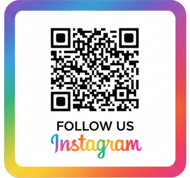 Adesivi animali per bambini bordo arcobaleno qr instagram - TenStickers