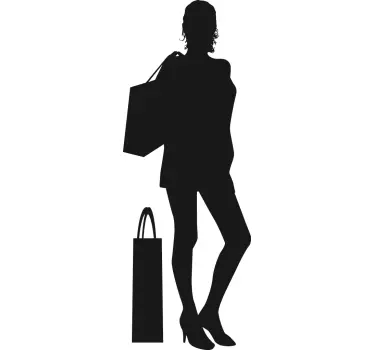 Adesivo muro silhouette shopping - TenStickers