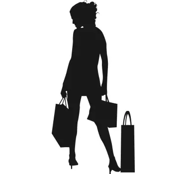 Adesivo muro ragazza shopping - TenStickers