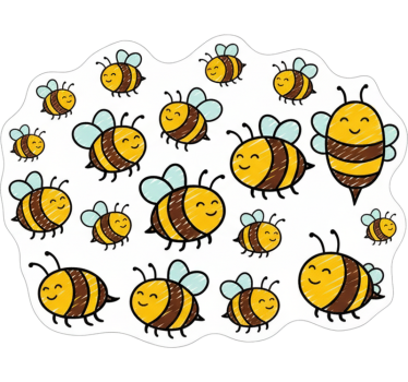 Adesivo per bici set di adorabili api - TenStickers