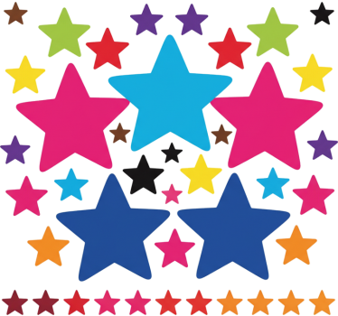 Adesivo per bici stelle colorate di varie dimensioni - TenStickers
