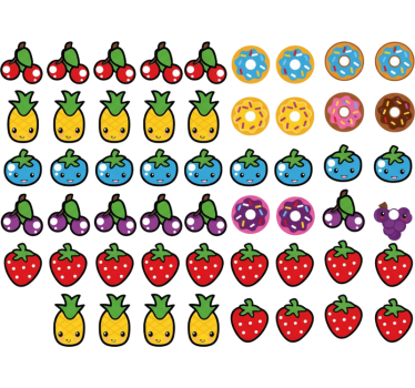Adesivo personalizzabile frutta cartone carina - TenStickers