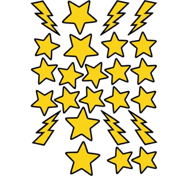 Adesivo per bici grafiche fulmine stella gialla - TenStickers