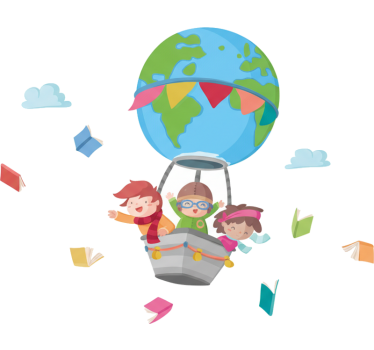 Adesivo murale palloncino volante con bambini - TenStickers