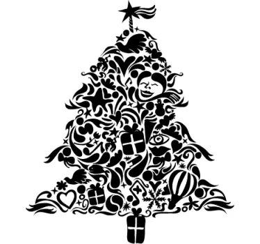 Sticker decorativo albero natalizio 2 - TenStickers