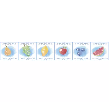 Greca adesiva opere d'arte fruttate vivaci - TenStickers