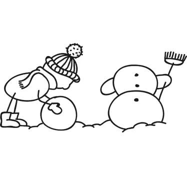 Sticker bambini pupazzo di neve - TenStickers
