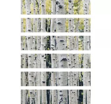 Adesivo per scale passi albero di betulla - TenStickers