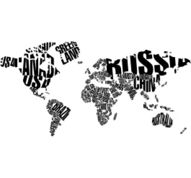 Adesivo muro mappamondo paesi - TenStickers