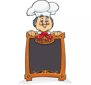 Adesivo muro chef menù lavagna - TenStickers
