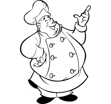Adesivo frigo chef paffuto monocromatico - TenStickers