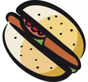 Sticker decorativo illustrazione hamburger - TenStickers