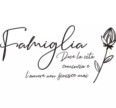 Disegno per pareti frase famiglia - TenStickers