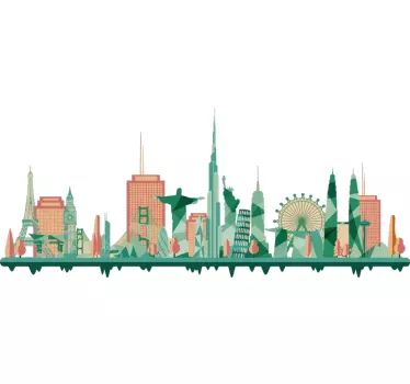 Disegno per pareti monumenti famosi - TenStickers