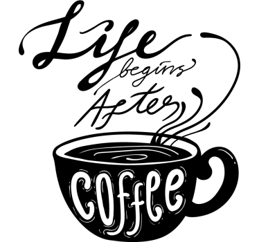 Scritta adesiva per pareti life after coffee - TenStickers