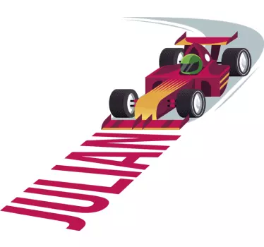Sticker cameretta nome macchina da corsa - TenStickers