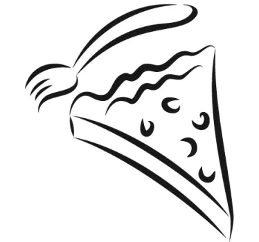 Adesivo decorativo fetta dolce e forchetta - TenStickers