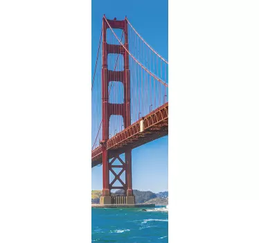 Adesivo per frigo ponte del cancello dorato - TenStickers