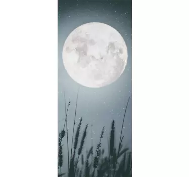 Adesivo per frigo scena d'erba al chiaro di luna - TenStickers