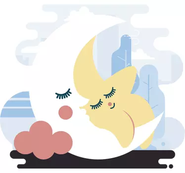 Adesivo per bambini luna e stella - TenStickers