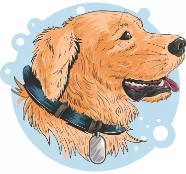 Adesivi animali per bambini golden retriever felice - TenStickers