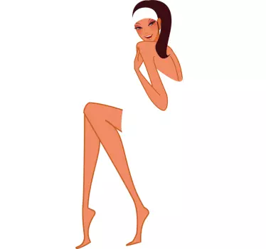 Sticker decorativo ragazza con asciugamani - TenStickers