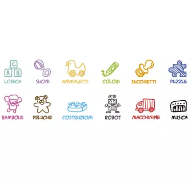 Sticker murale educativo divisione giochi - TenStickers
