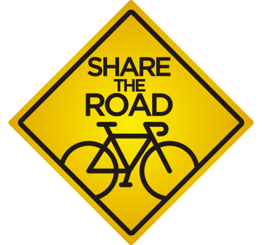Adesivo per auto segnale condividi la strada bici - TenStickers