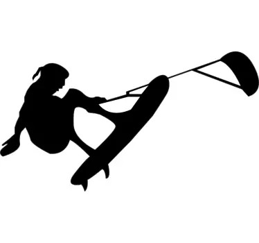 Adesivo sport estremo silhouette azione kiteboarding - TenStickers