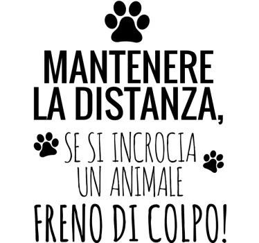 Adesivo auto "mantenere la distanza" - TenStickers