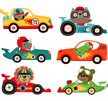 Adesivo auto macchinine da corsa - TenStickers