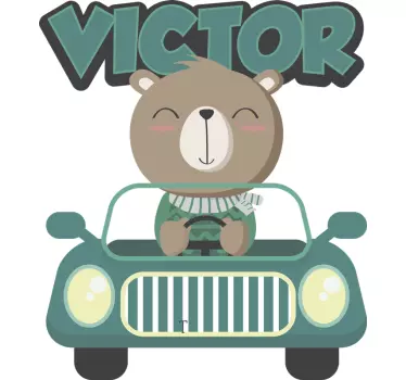 Sticker macchina personalizzata con orso - TenStickers