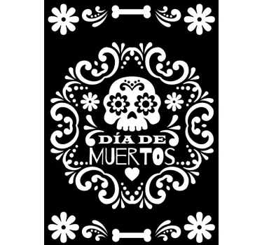 Adesivo per vetro dìa de muertos - TenStickers