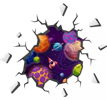 Adesivo spaziale dei pianeti 3d - TenStickers