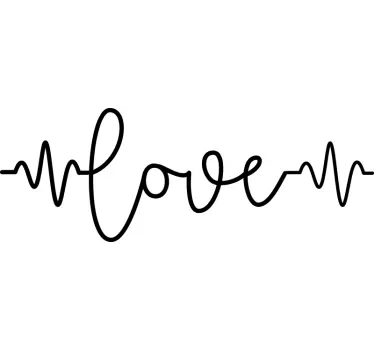 Adesivo da parete amore battito cardiaco amore - TenStickers