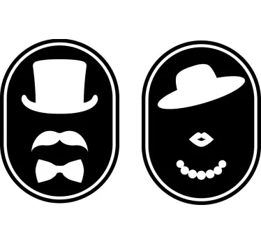 Adesivo porta vetro retrò wc - TenStickers