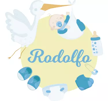 Adesivo per bambini benvenuto piccolo rodolfo - TenStickers