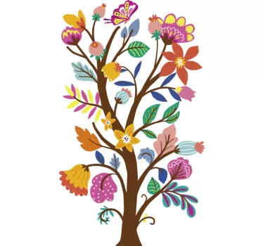 sticker  floreale albero e del fiore  - TenStickers