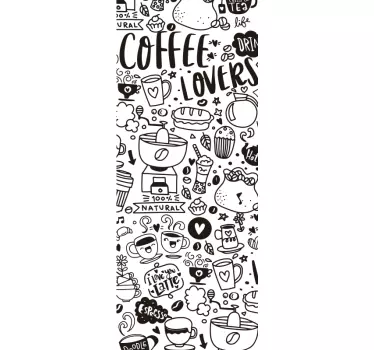 Adesivo con disegni e scritte caffè  - TenStickers
