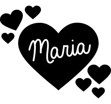 Nome nel cuore adesivo per porta per ragazze - TenStickers